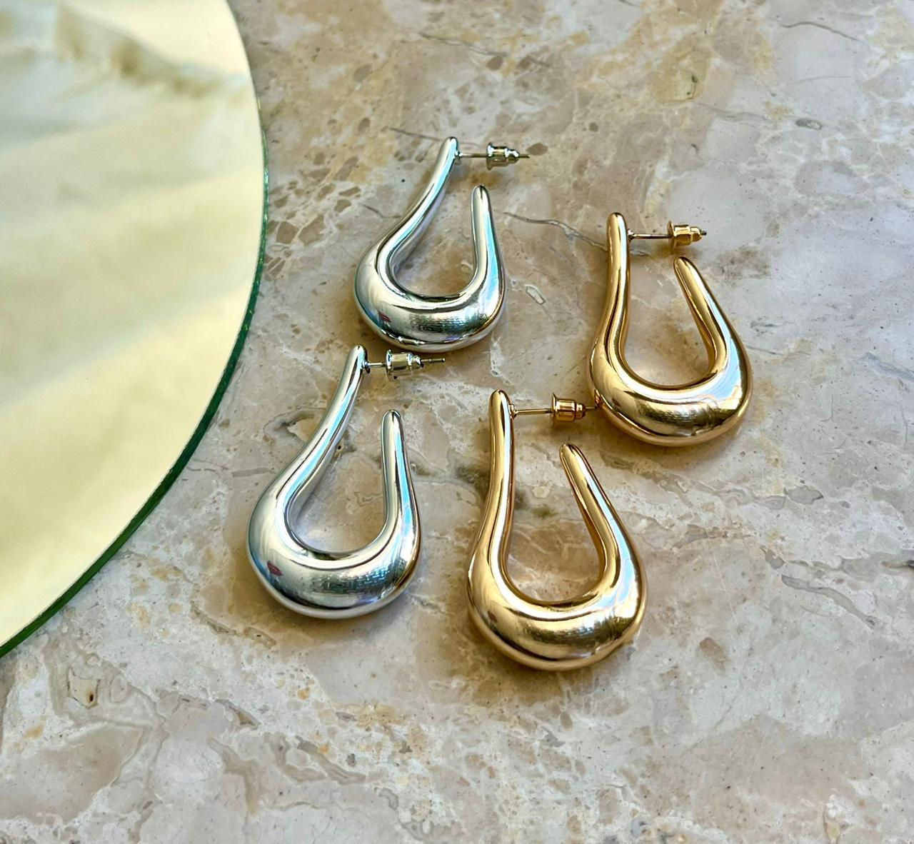 ARGOLA OVAL ALONGADA - BIJOUTERIA FINA