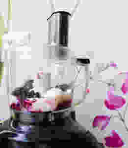 blender with fruit, mixer with ingredients,