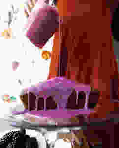 frosting a loaf, drizzle on banana bread, lemon blueberry icing, recipe,