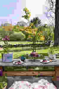 Summer picnic, teatime, garden snack,lemon blueberry drizzle recipe, loaf cake, banana bread, natural purple icing, blackberries, summer dessert