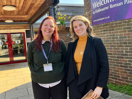 Jess Brown-Fuller Visits Fishbourne Roman Palace to Celebrate Sussex’s Rich Heritage