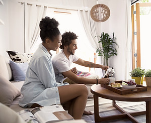 couple in hotel room