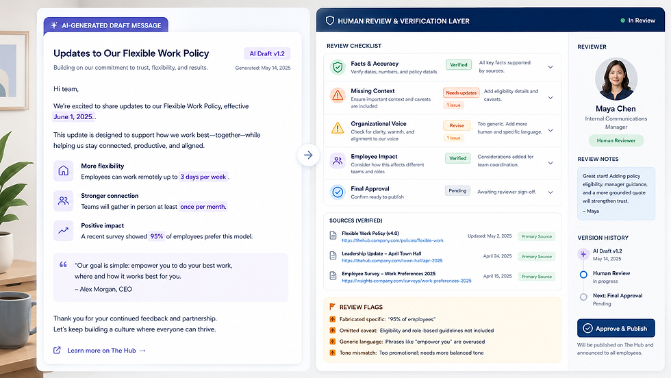 The AI Quality Gap in Internal Comms