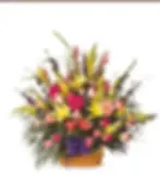 Deluxe Tranquility Funeral Basket with layered blooms and vibrant colors – sympathy flower delivery in East Rockaway, NY