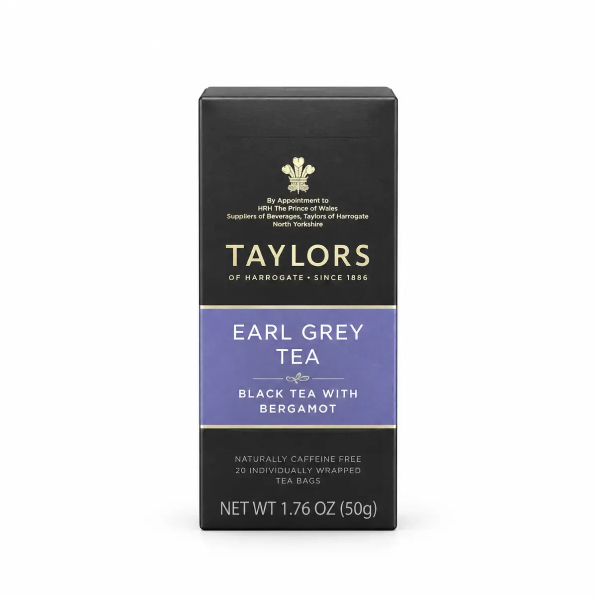 Taylors Earl Grey black tea with bergamot 20-bag box