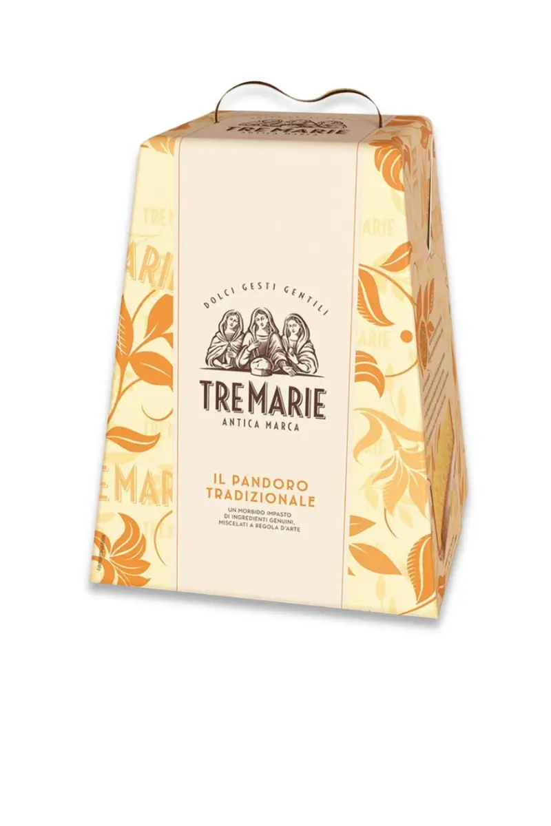 Tre Marie Traditional Pandoro Italian cake in holiday gift box