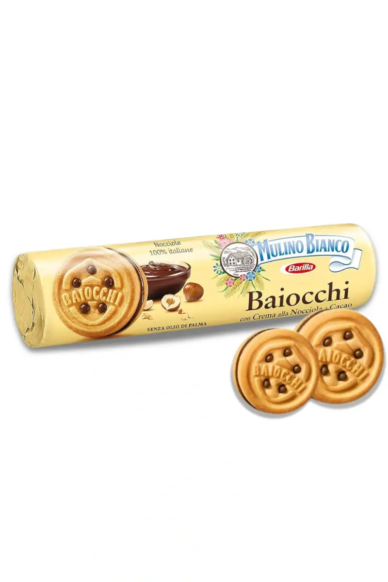 talian hazelnut cream Baiocchi Tubo biscuits from Mulino Bianco, Bel Paese Food Store Oceanside NY.