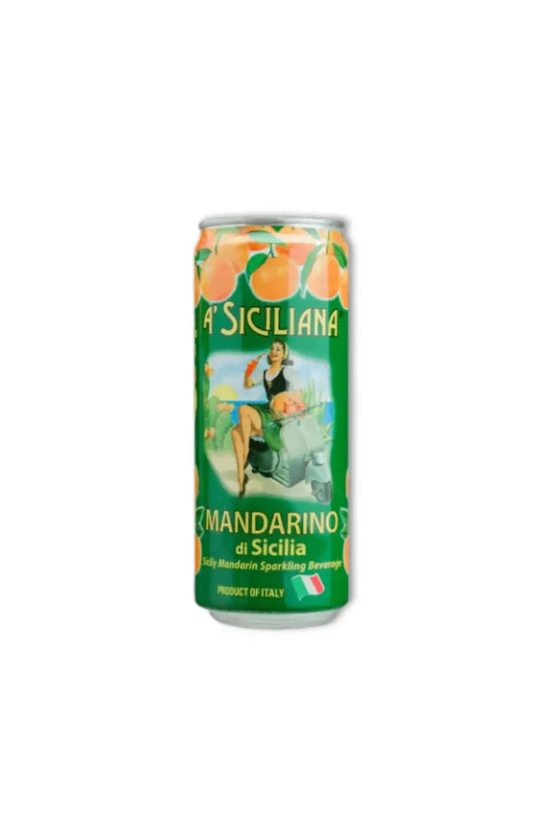 A' Siciliana Mandarino di Sicilia sparkling mandarin beverage imported from Sicily Italy available in Oceanside NY