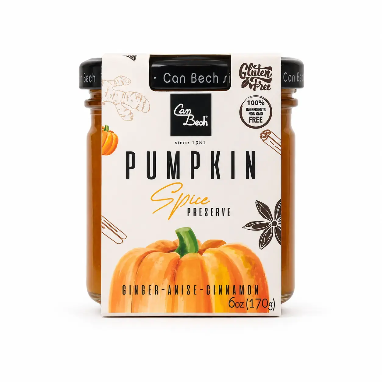 Can Bech pumpkin spice preserve jar at Cipollina Gourmet Italian Market