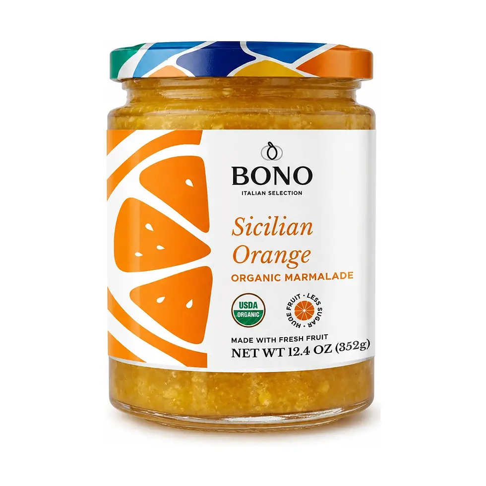 Bono organic Sicilian orange marmalade 12.4 oz at Cipollina Gourmet