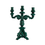 Thumbnail: Emerald green Baroque ceramic 3-light candelabra by Ceramiche Bevilacqua.