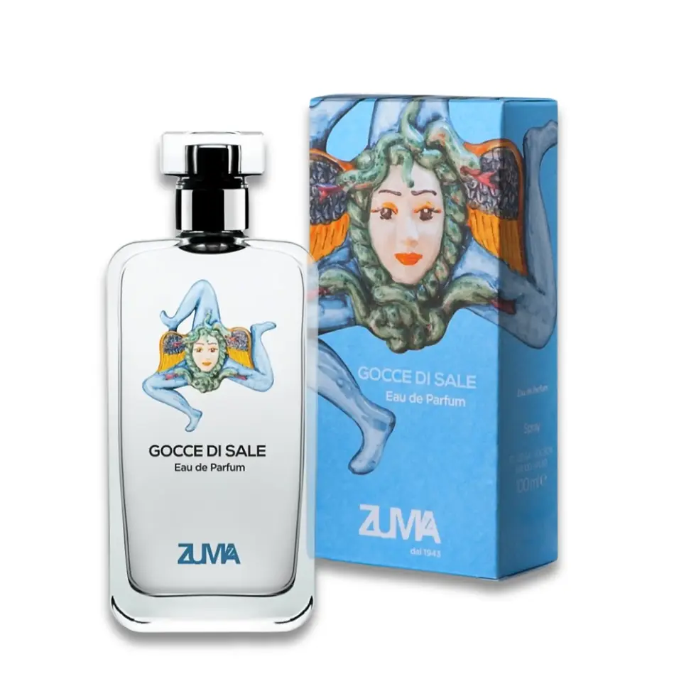 Zuma Gocce di Sale perfume with Trinacria symbol, Italian gift from Oceanside NY