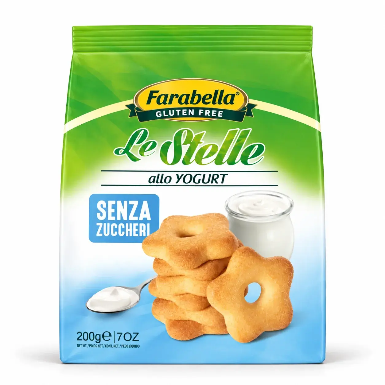 Farabella Le Stelle allo Yogurt Gluten-Free Sugar-Free Biscuits, 200 g