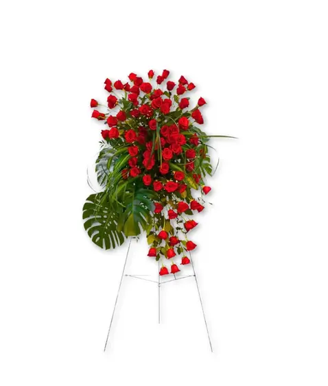 rose waterfall sympathy standing spray flowers – Oceanside NY