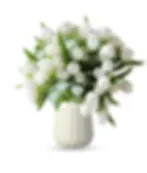Elegant white apology bouquet in vase. I’m Sorry flowers by Mike, East Rockaway & Oceanside, NY flower delivery.
