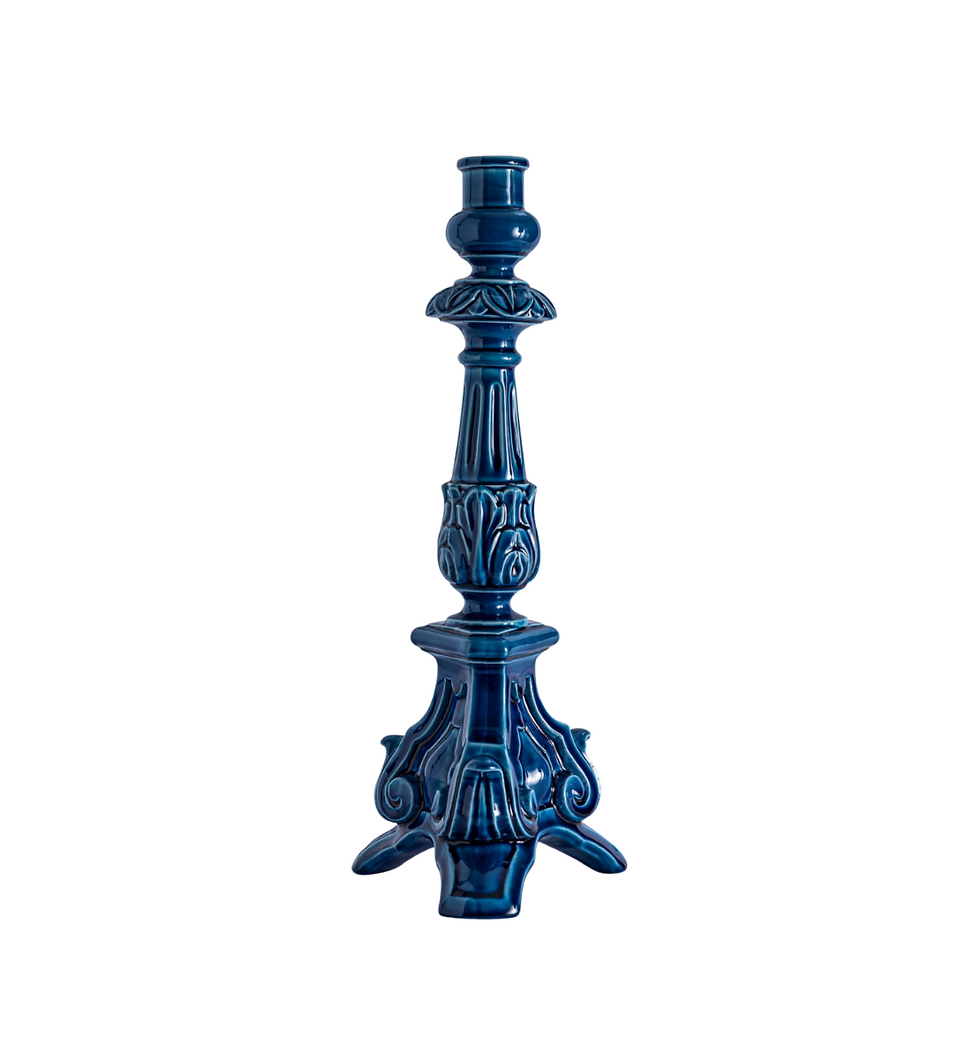 Thumbnail: Antique Blue Candle Holder – Ceramiche Bevilacqua 40 cm