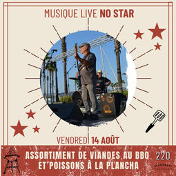 Soirée Grill & Chill au restaurant le 220 avec No Star en concert live