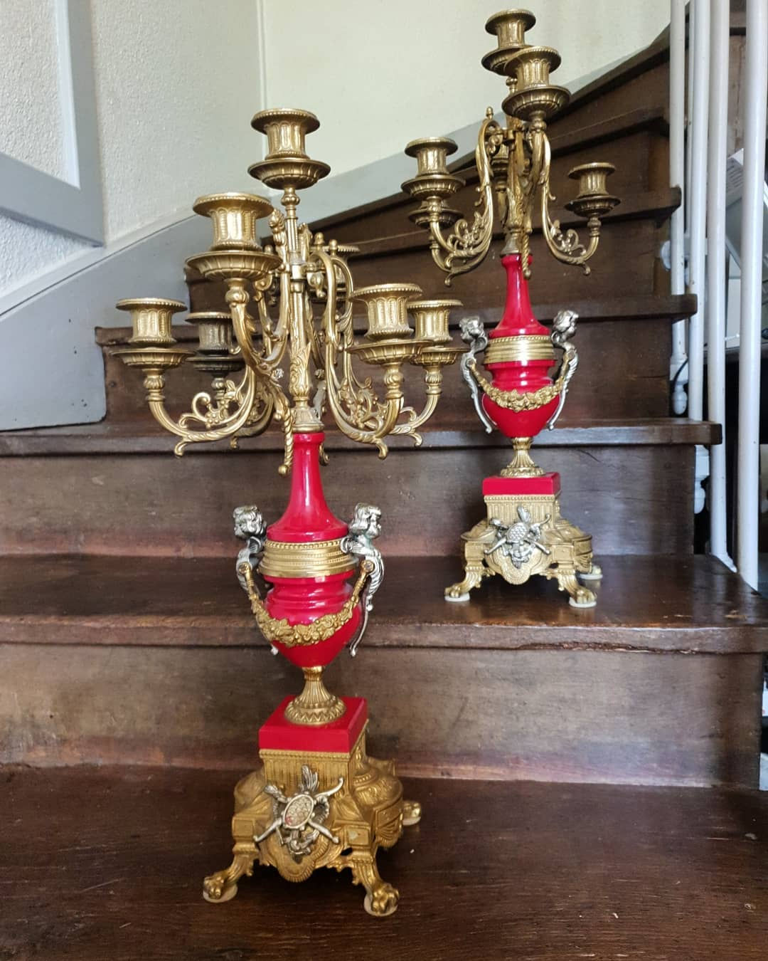 Fabulous Pair of Ruby Candelabras