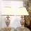 Thumbnail: Pair of Painted Wood Bolster Table Lamps
