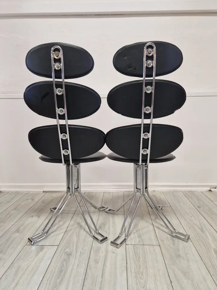 Miniature : Pair of Mid Century Corona Style Chairs Attrib. Paul Volter