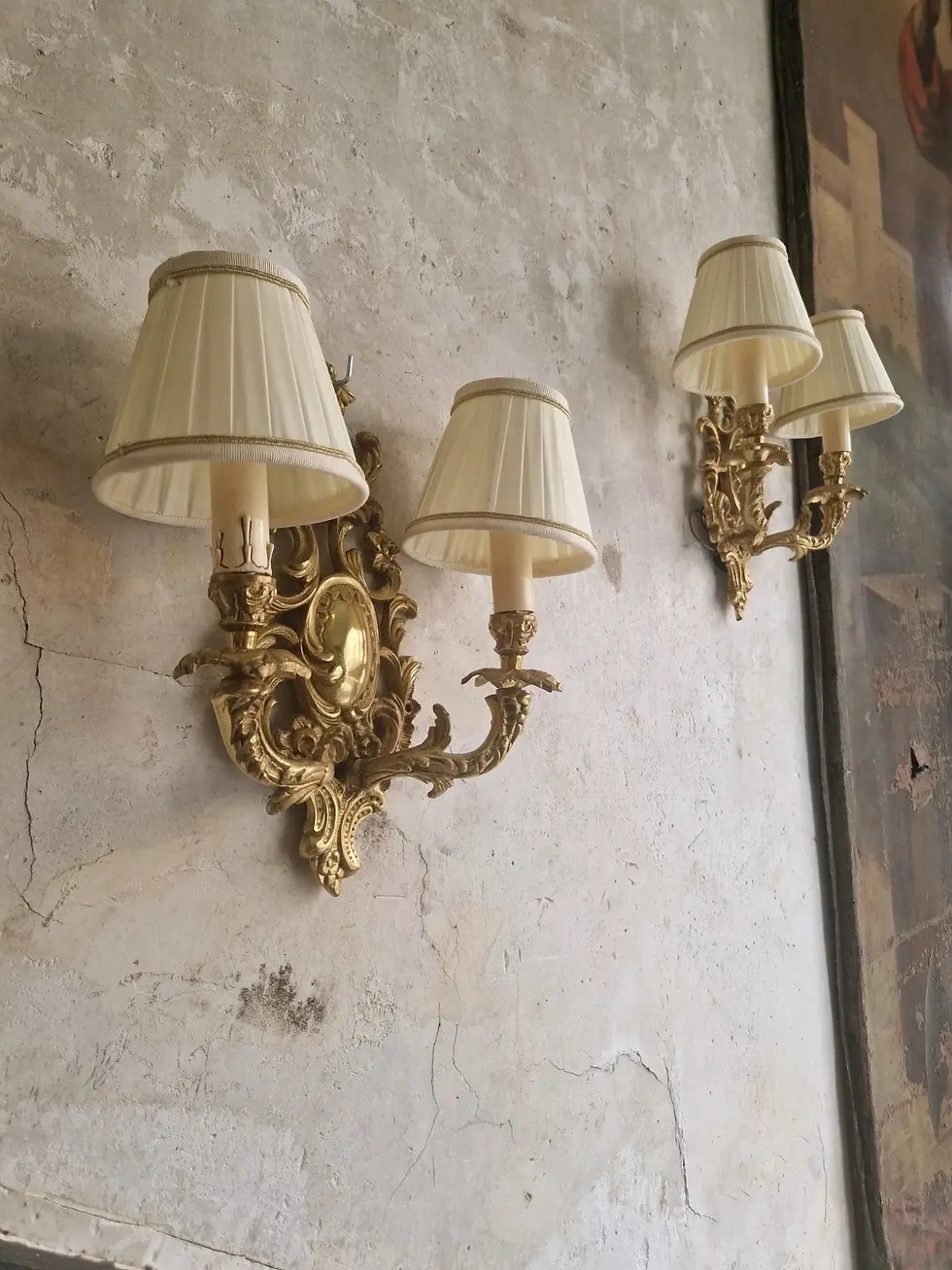 Miniature : Pair of French Bronze Wall Lights Sconces