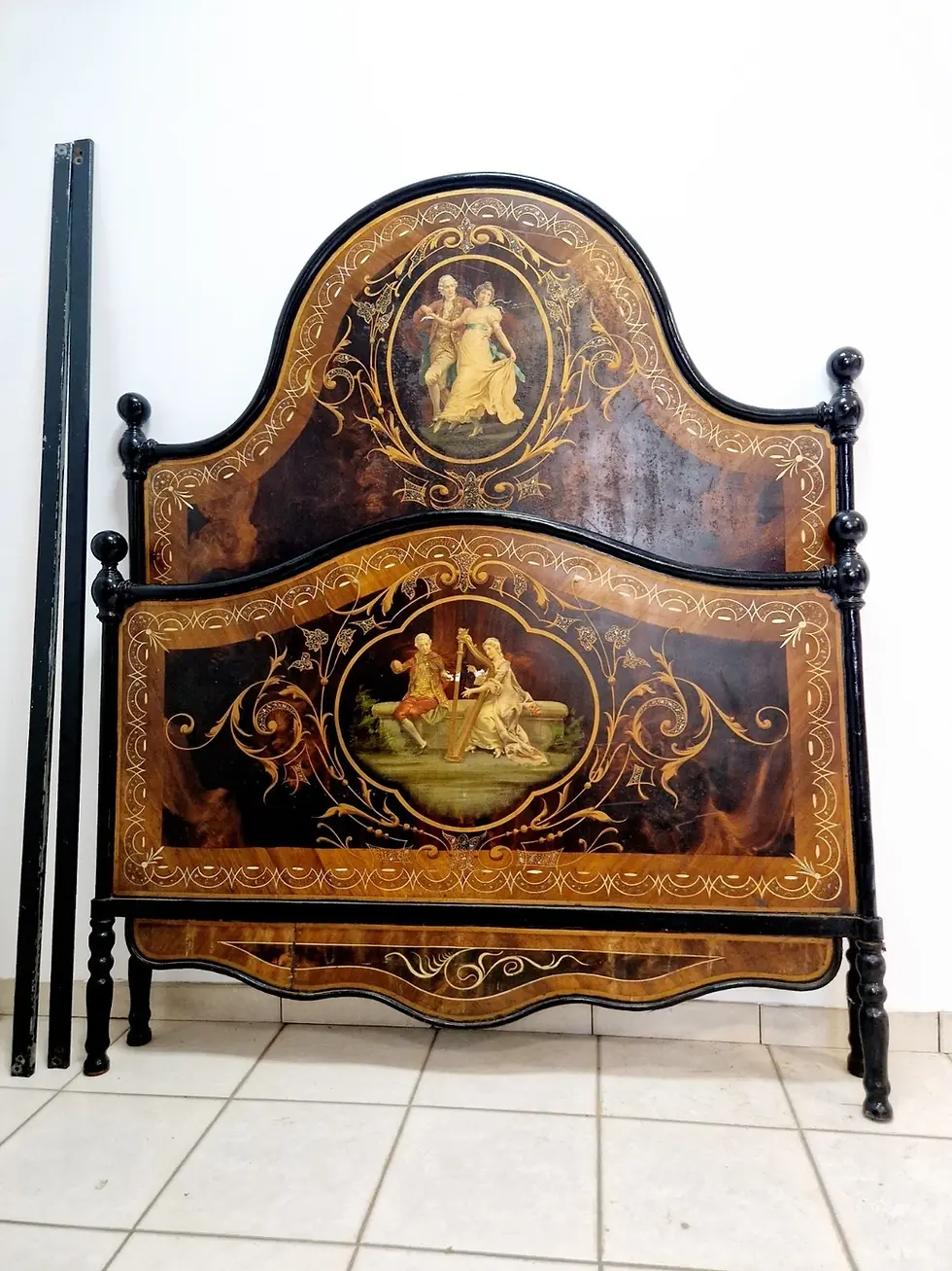 Thumbnail: Antique Double Bed Italian Napoleon III Iron