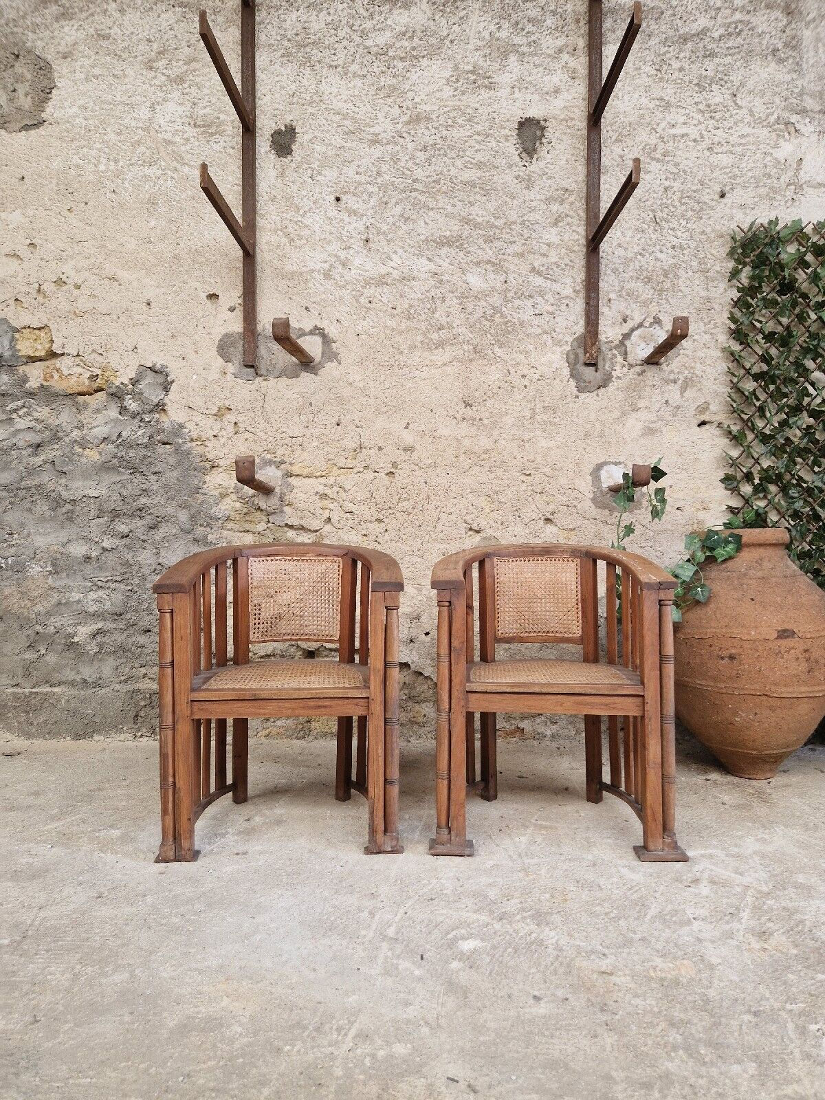 Pair of Vintage Chairs Teak Austrian Joseph Hoffman