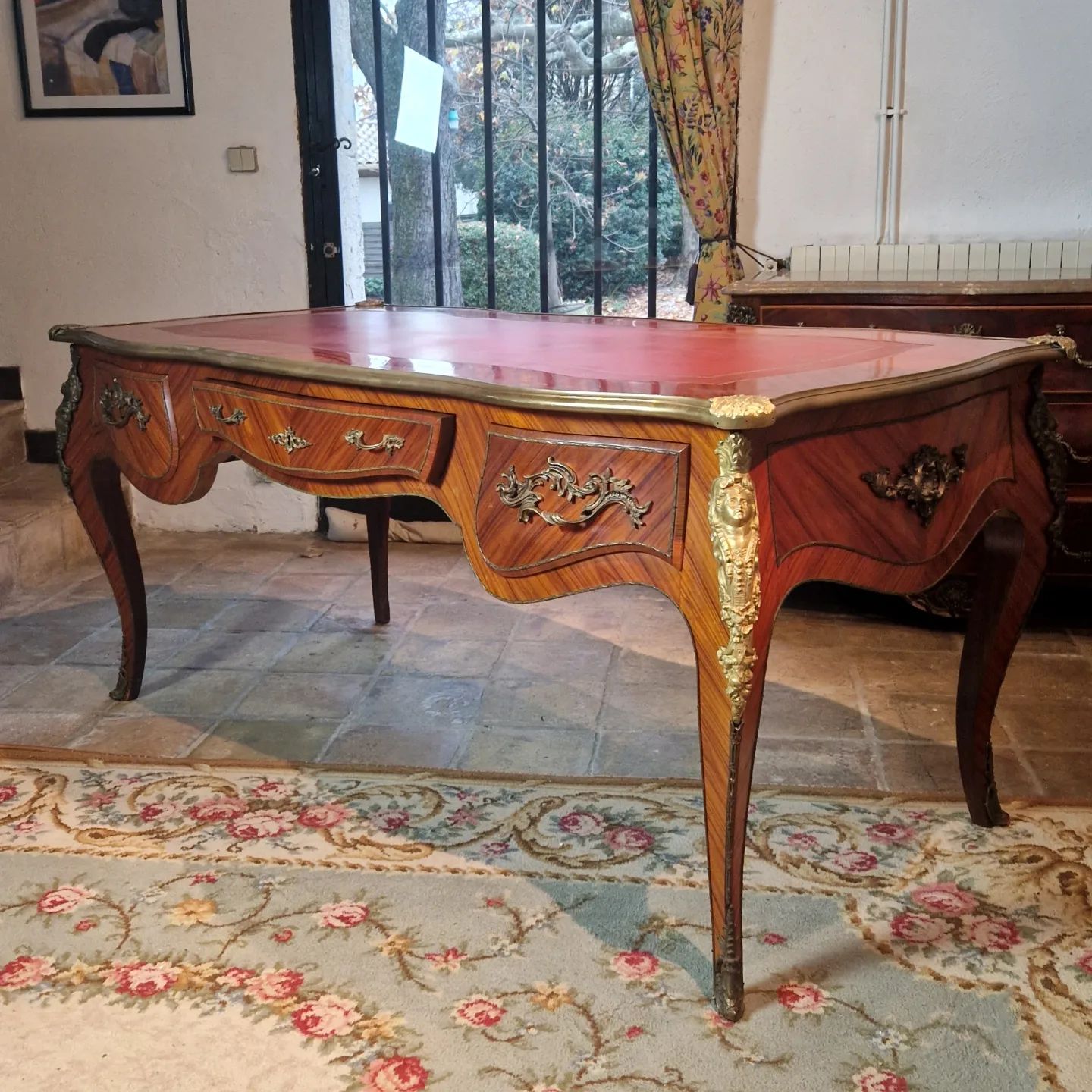 Rococo Writing Desk French Louis XV Flat Desk Rocaille
