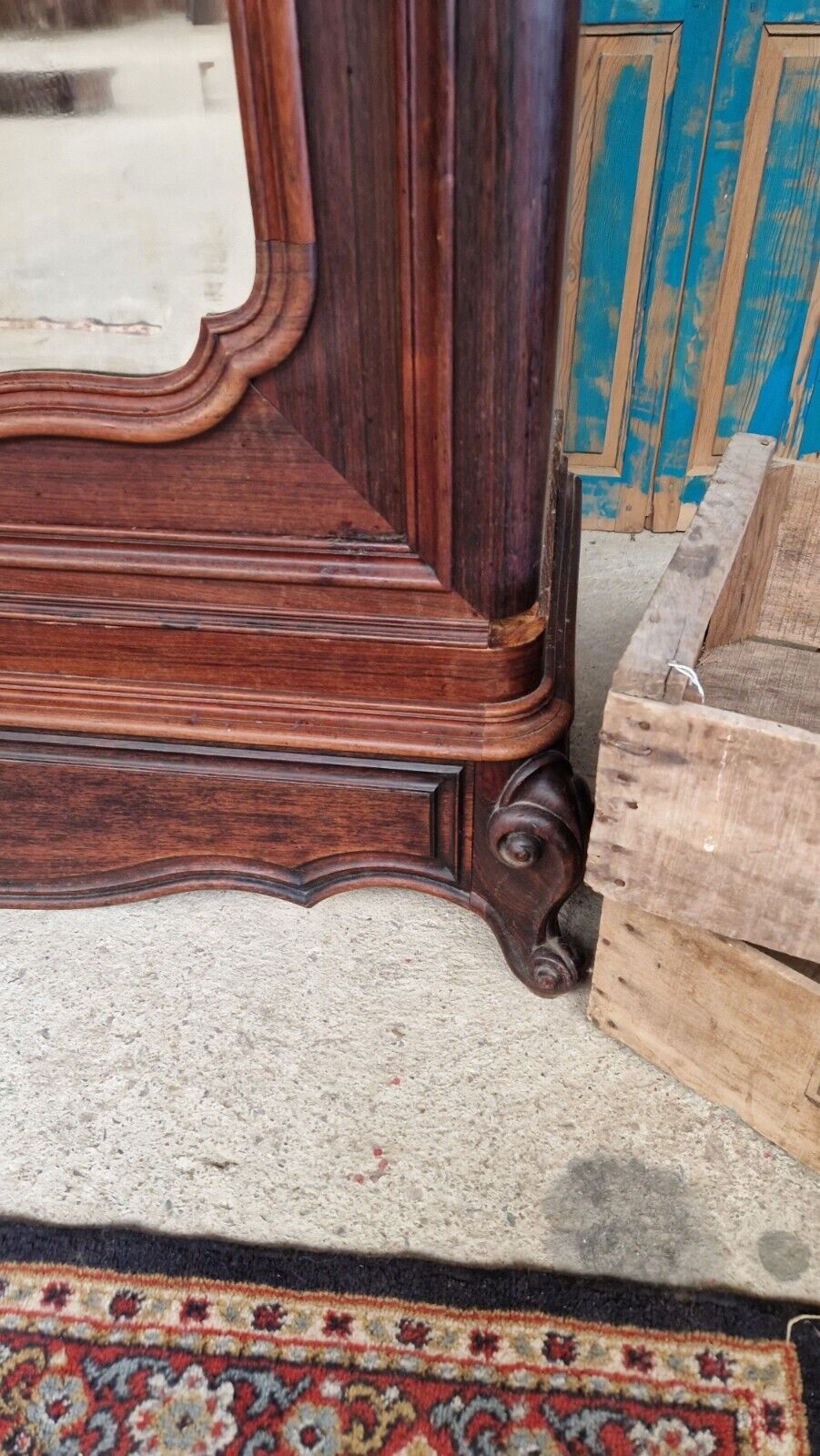 Thumbnail: French Rococo Armoire Walnut Single Door Wardrobe