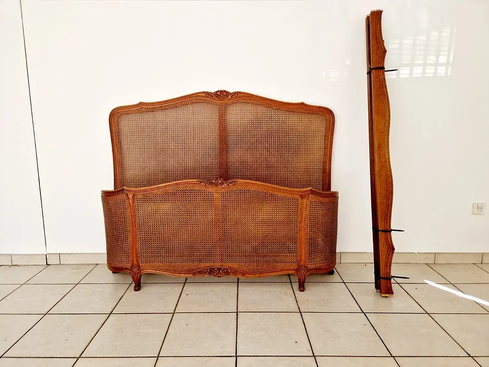 Thumbnail: French Cane Corbeille Bed Louis XV Style