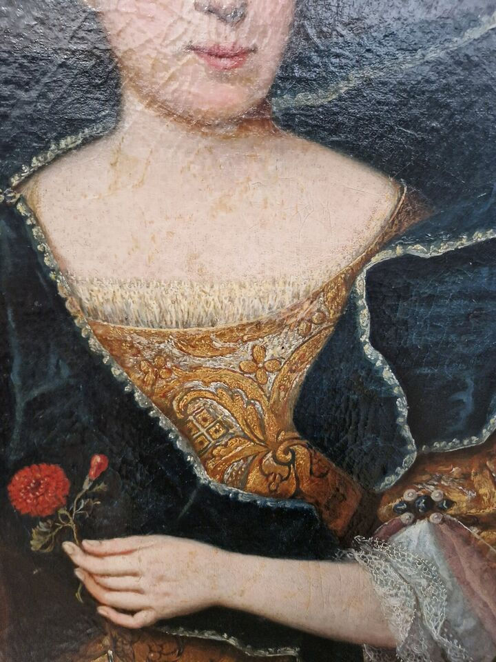 Miniature : Antique Oil Paining DOUBLE SIDED