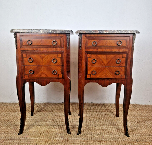 Antique French Bedside Cabinets Transition Style | Rocaille