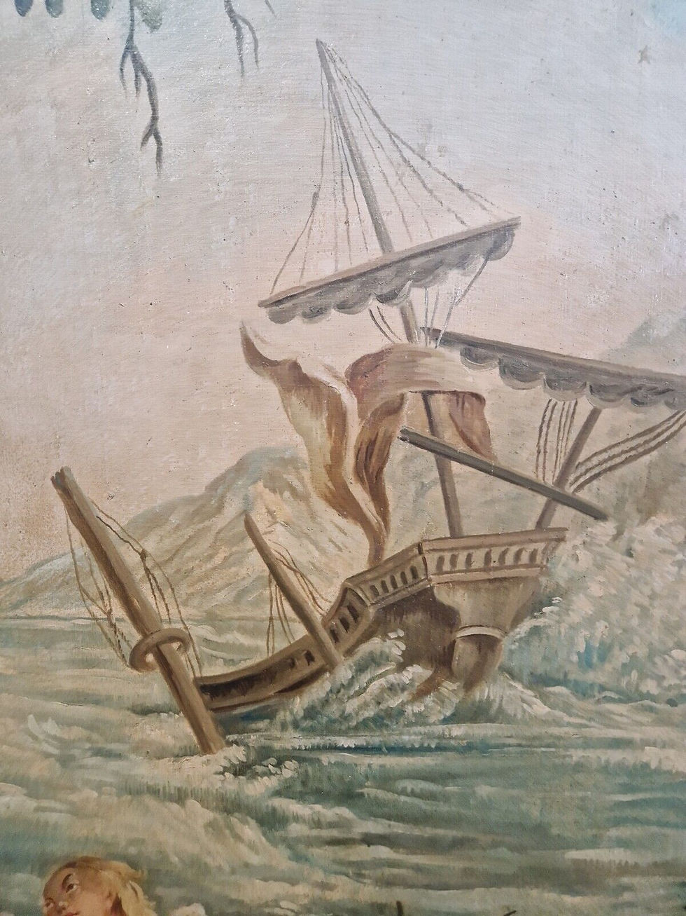 Miniature : X Large 19th Century Oil Painting