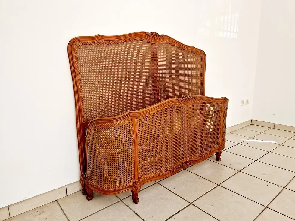 Thumbnail: French Cane Corbeille Bed Louis XV Style