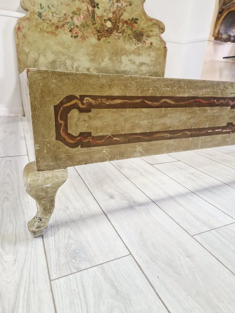 Thumbnail: Antique King Size Bed Genoan Italian Style Hand Painted