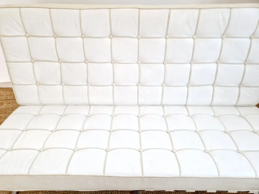 Miniature : Mid Century Style White Barcelona Sofa
