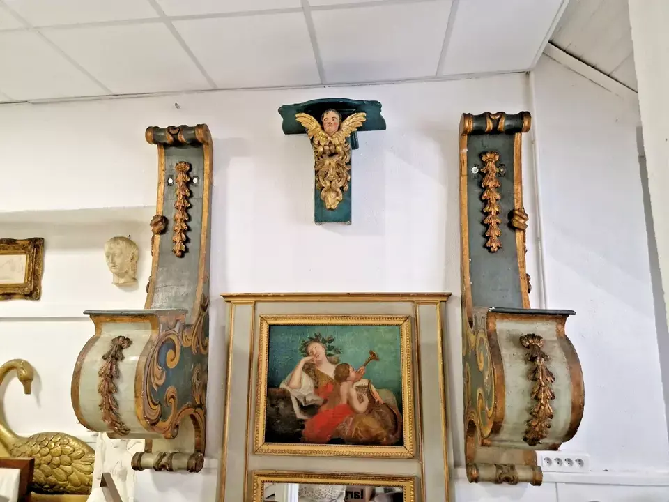 Thumbnail: Fabulous Pair of 18th Century Console Shelves