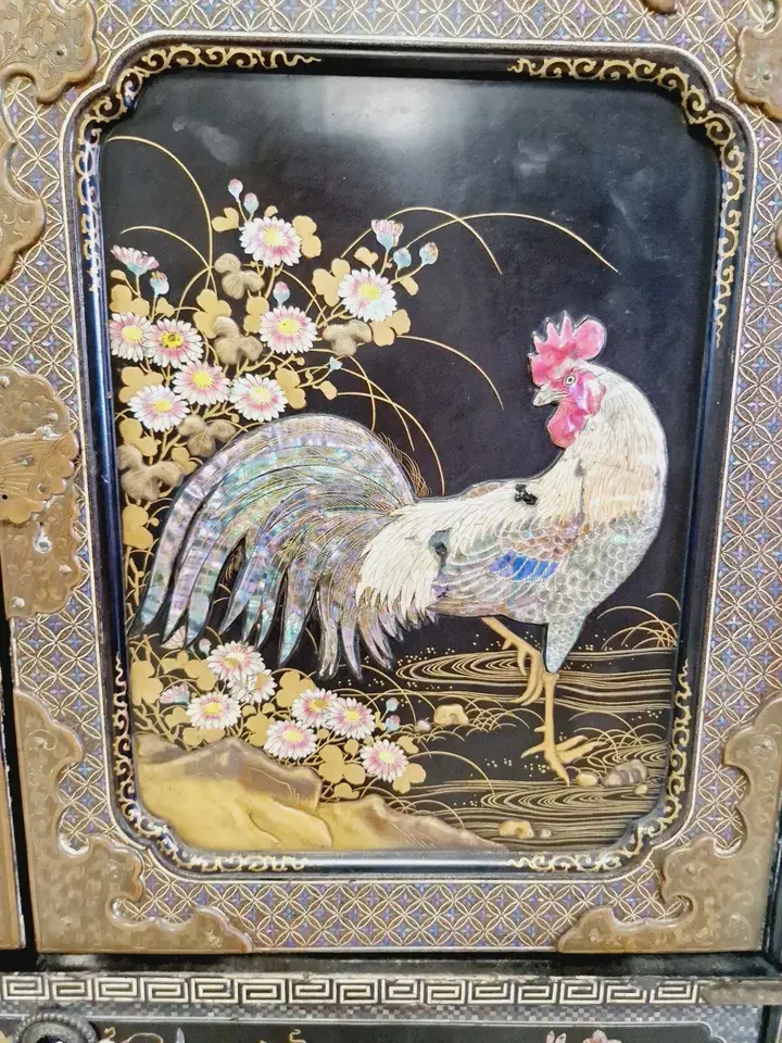 Thumbnail: Antique Japanese Lacquered Cabinet