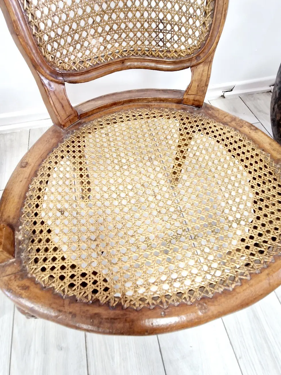 Thumbnail: Antique Cane Armchairs Louis 18th Century Chateau Furniture