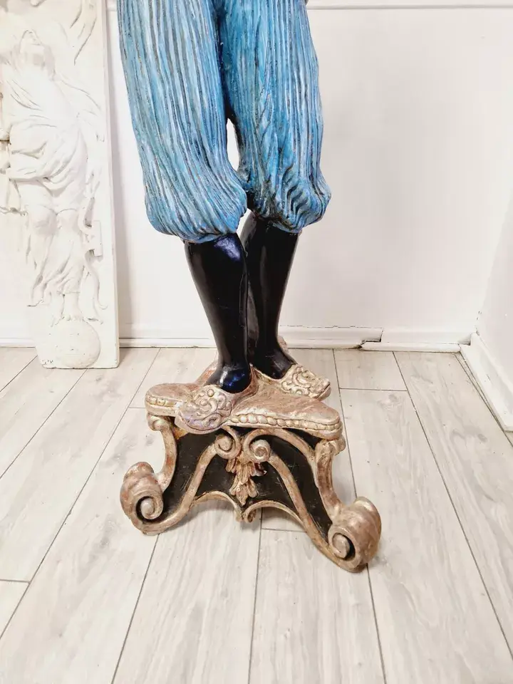 Miniature : Pair of Moor Floor Lamps Polychromed Wood Italian