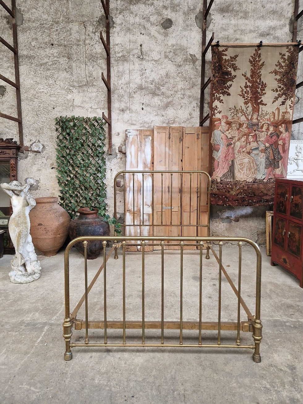 Miniature : Antique Brass Bed Frame French Art Deco Period Gold