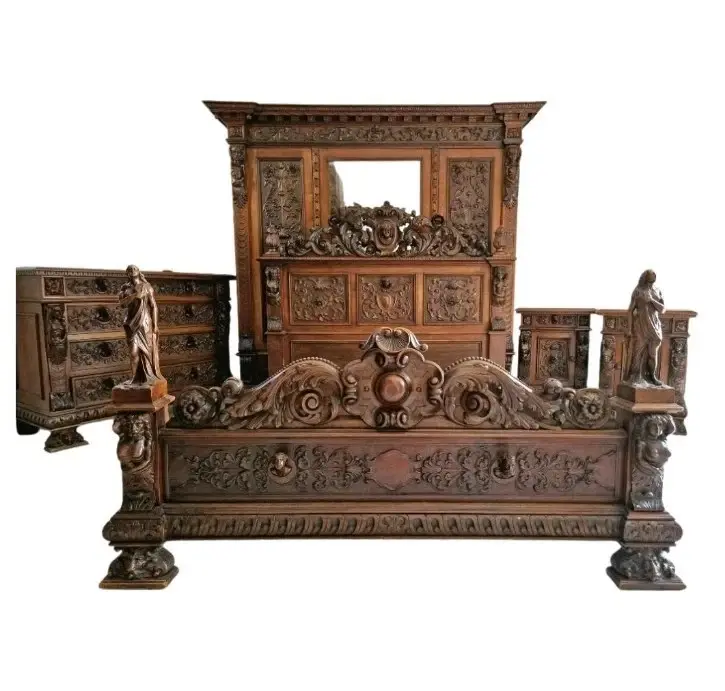 Antique Italian Renaissance Bambocci Bedroom Set