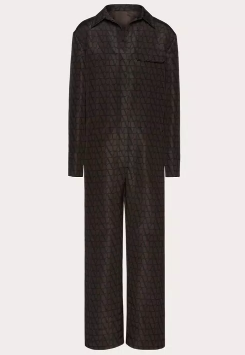 Thumbnail: Authentic VALENTINO Toile Iconographe Mens Jumpsuit Brown/Black Monogram NWT