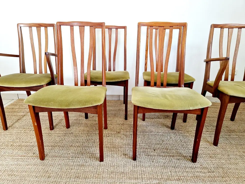 Miniature : Mid Century Dining Table and 6 Chairs S Form