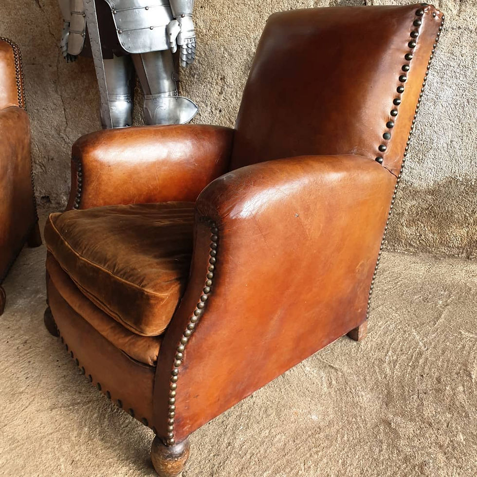 Thumbnail: x2 Fantastic French Large Club Chairs