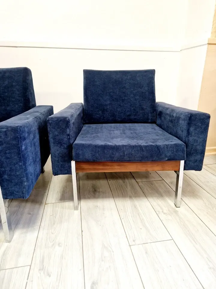 Thumbnail: Pair of Mid Century Danish Club Chairs Kiushu Saporiti Style