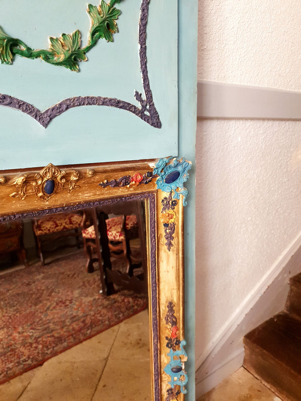 Miniature : Trumeau Mirror - Duck Egg Blue