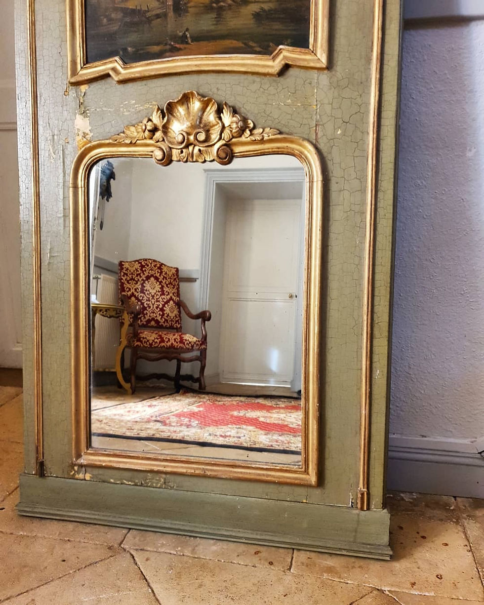 Miniature : Antique French Trumeau Mirror