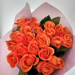ramo de rosas naranjas