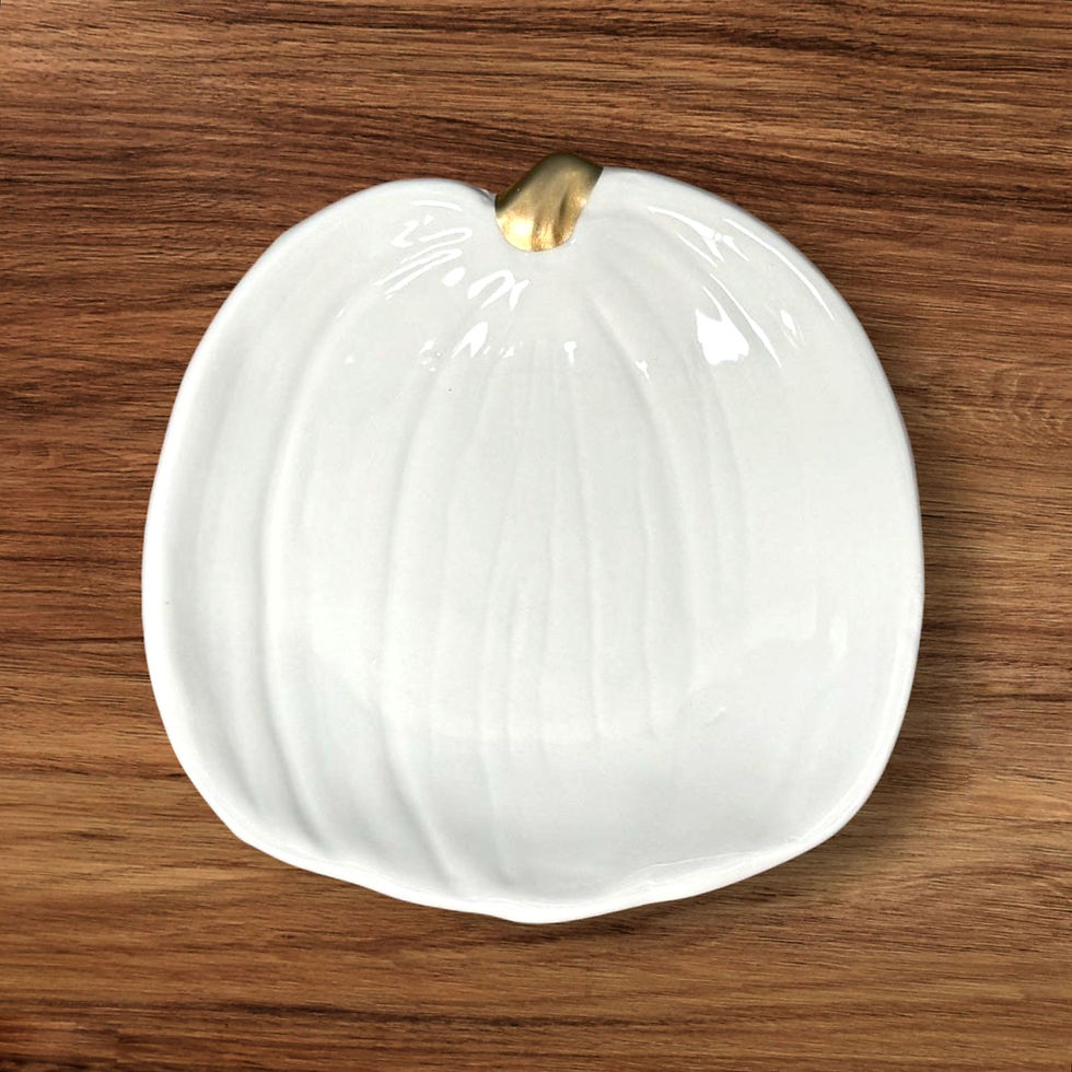 White Pumpkin Tea Light Dish